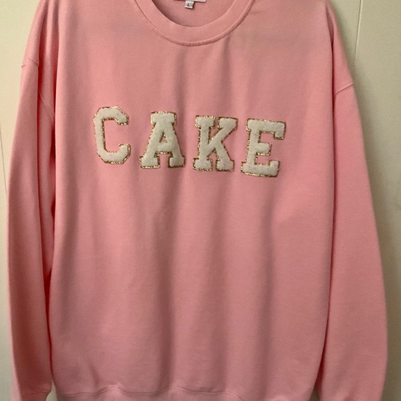 Pink Sweatshirt with CAKE embellishment - Picture 2 of 2